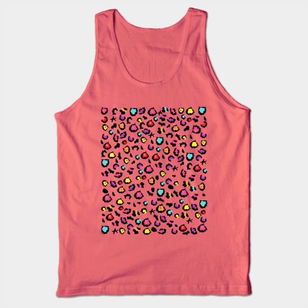 Colorfull Leopard Face Mask, Leopard Pattern Face Mask, Leopard skin face Mask. Tank Top by DakhaShop